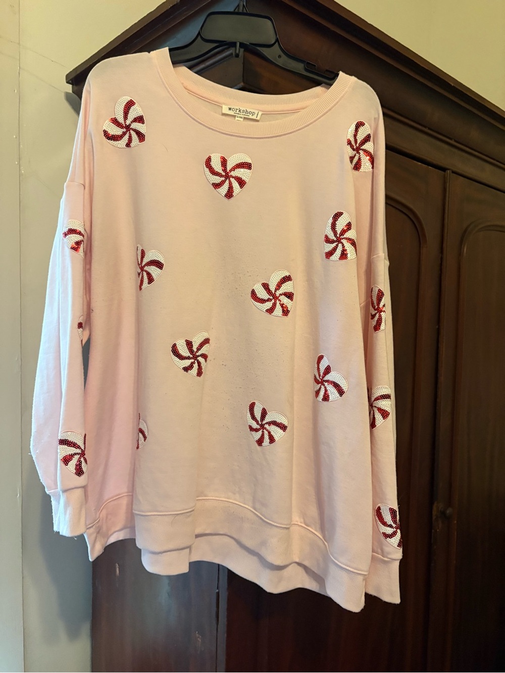Workshop Republic Clothing Light Pink Crewneck Sweatshirt